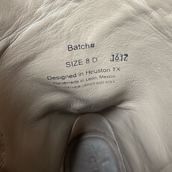 Cuero Handmade Cowboy Boots Men’s 8D Women’s 9 Tan Leather Western w/ Dust Bag - Picture 9 of 10